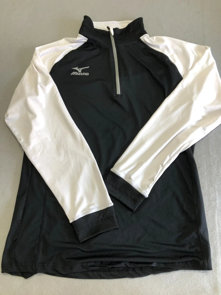 Mizuno Sweatshirt Women's Extra Large 1/4 Zip Pullover Black/White Reflective - Image 1 of 4