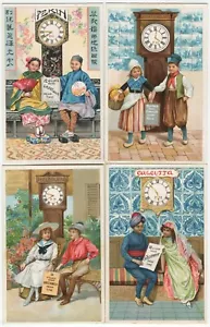 12 CARDS - GREENWICH MEAN TIME, CLOCK, CO-OPERATIVE TEA - Advertising Postcard - Picture 1 of 6