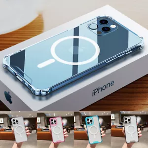 Custodia cuscino d'aria TPU trasparente cerchio magnetico per iPhone 11 12 13 14 15 16 XS - Foto 1 di 28