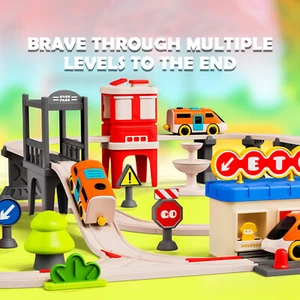 Juego de tren eléctrico para niños: simulación de transporte urbano con 55 piezas educativas - Imagen 1 de 10