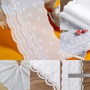 Hollow Lace Trim Cotton Fabric Ribbon Clothing Embroidery Fringe DIY Wedding Art - Picture 1 of 19