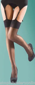 Super Shine Gloss Stockings Silky One size Plain welt top 15 Denier - Picture 1 of 2