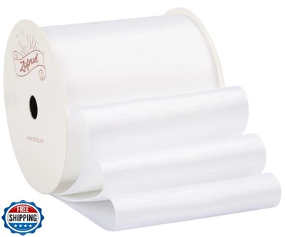 Zofrud White Satin Ribbon 3 Inch Wide x 10 Yds - Large Ribbon Ideal for Bows, - Image 1 of 4