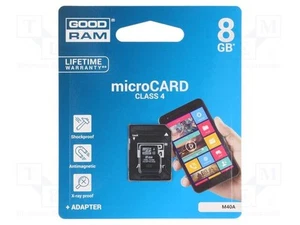 Karta pamięci microSDHC R: 15MB/s W: 4MB/s Klasa 4 8GB adapter Z1C2 - Zdjęcie 1 z 1
