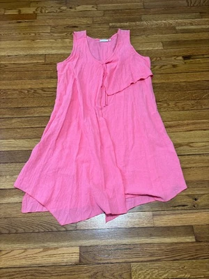 Lulu B Dress Womens Large Pink Preppy Coastal Resortwear Beach Gauze Sleeveless - Image 1 of 4