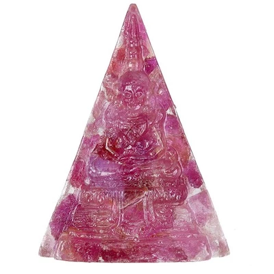 Handmade Gautama Buddha Thai Figure Statue Natural Red Ruby 29.43ct 36x23mm - Image 1 of 4