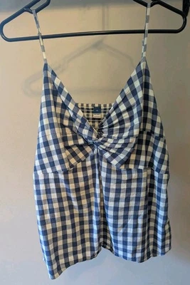 Old Navy женщин XL Майка, регулируемые ремни, пикник, лето, фестиваль, клетку - Изображение 1 из 4