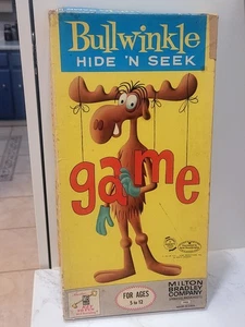 1961 MILTON BRADLEY BULL WINKLE HIDE 'N AND SEEK GAME IN ORIGINAL BOX ROCKY - Picture 1 of 10