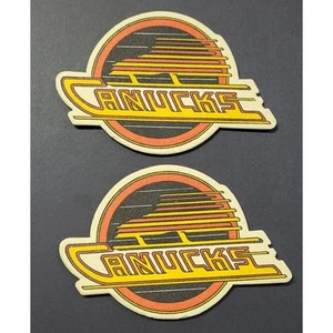 Vancouver Canucks NHL Hockey Beer/Bar Coaster /Mat Skate Logo Era Lot of 2 - Picture 1 of 2