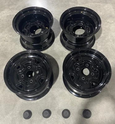 Polaris RZR 200 Razor 200 Front & Rear Wheel Set Black Glossy OEM Rims 2022-2025 - Image 1 of 4