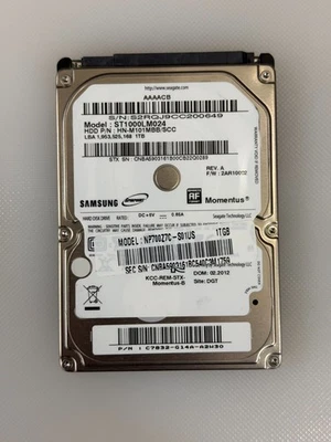 Samsung Momentus 1TB 5400RPM 2.5" HDD Drive ST1000LM024 HN-M101MBB/SCC - Image 1 of 3