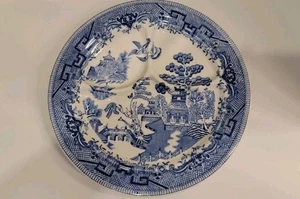 Blue Willow Divided Grill Plate Dinner Serving Buffalo China Antique USA 9.5" R - Picture 1 of 8