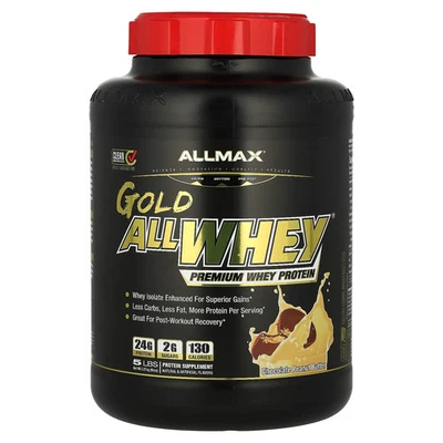 GOLD ALLWHEY®, Premium Whey Protein, Manteiga de Amendoim com Chocolate, 5 lb (2,27 kg) - Imagem 1 de 2