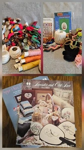 Large Lot Embroidery Floss DMC, J&P Coats & Clarks, Cross Stitch Patterns, Yarn - Picture 1 of 24