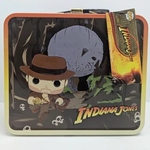 Funko Indiana Jones Lunch Box Metallo Goffrato Latta Collezione Lucasfilm ~8"x7"x4" - Foto 1 di 6