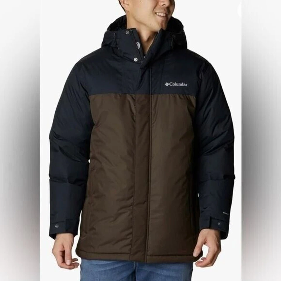 NWT Columbia Grand Trek Il Parka Talla 1X Marrón/Negro Abrigo Aislado - Imagen 1 de 4