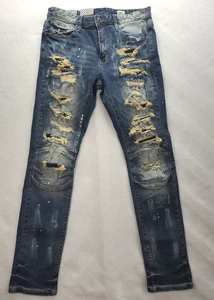 Smoke Rise Mens Distressed Moto Slim Fit New With Tag Grunge Streetwear 34x34 - Picture 1 of 9