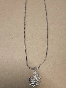 COLLAR COLGANTE MONET ZODIACO LEÓN CADENA CAJA FIRMADA 16" - Imagen 1 de 6