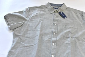 nautica men's short sleeve button up gray size large new w tags - Picture 1 of 3