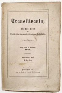 Transsilvania Wochenschrift siebenbürgische Landeskunde Literatur Land 1861 - Picture 1 of 1
