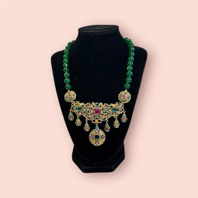 Collar de Diseñador HEIDI DUAS Colección Corona Cristal Floral Cuentas Centrales Foto 1 de 4