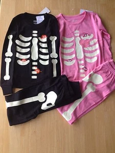 NWT Gymboree Halloween SKELETON Gymmies Glow In The Dark Costume Boys Girls Pj - Picture 1 of 1