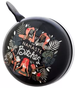 Timbre de bicicleta LIIX Ding Dong ""Namaste B*t*h*s"", XXL Ø 80 mm - Imagen 1 de 2
