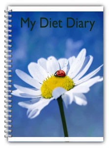 A5 WIRE BOUND DIET DIARY, SLIMMING TRACKER, FOOD, WEIGHT LOSS JOURNAL DAISY LBIR - Picture 1 of 5