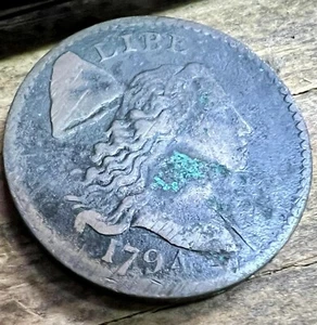 1794 Liberty Cap Large One Cent 1C RARE ANTIQUE COLLECTIBLE Coin - Picture 1 of 3