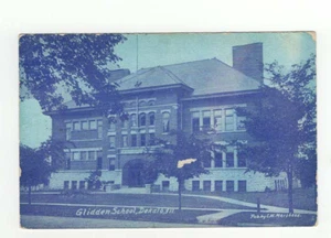 Vintage 1911 Postcard Glidden School Dekalb IL Illinois - Picture 1 of 2