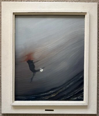 Hans Otto Boehm Original Painting German Swiss Artist Surealism Abstract Art - Image 1 of 4