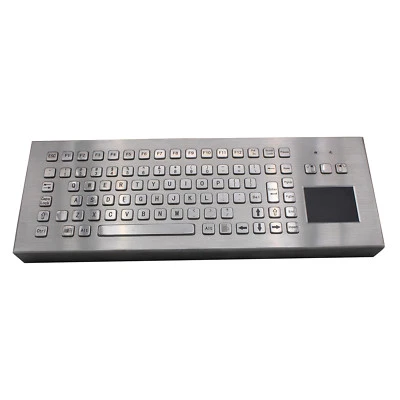 Desk Metal Kiosk Keyboard with Touchpad 86Keys Industrial Desktop Keyboard - Image 1 of 4