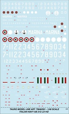 TAURO MODEL TM48/591 AGUSTA BELL AB 212 LO-VIZ MARINA MILITARE SCALA 1:48 - Immagine 1 di 3