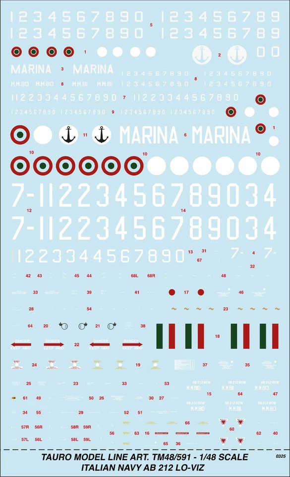 TAURO MODEL TM48/591 AGUSTA BELL AB 212 LO-VIZ MARINA MILITARE SCALA 1:48 - Immagine 1 di 3