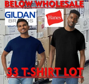 Below WHOLESALE Blank T-Shirt -36 pc lot Gildan 2000 and Hanes 5180 Bulk Lot - Picture 1 of 5