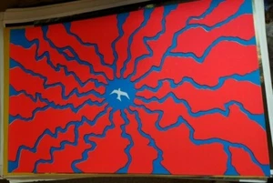 FRIEDEN TAUBE ANTIKRIEG VINTAGE 1970ER JAHRE SEIDENGESCHIRMTES SCHWARZLICHT FARBPOSTER - SCHÖN! - Bild 1 von 6