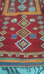 5' X 11' Red Moroccan Oriental Rug Hand Knotted vegetable dyes fine wool-SALE!! - Picture 1 of 9