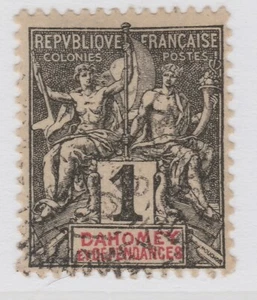 French Dahomey 1899-1905 1c Black Scott 1 Used A18P42F449 - Picture 1 of 1