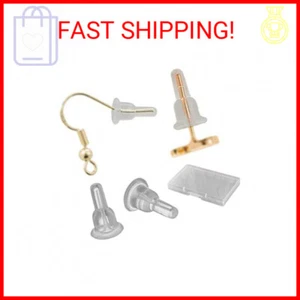 Clear Silicone Earring Backs - 150 Pcs / 75 Pairs Hypoallergenic Secure Push-Bac - Picture 1 of 2