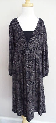 ELLA MOSS~VESTIDO ESTILO ENVOLVENTE FLORAL TOSTADO NEGRO PARA NIÑAS~10~EUC Foto 1 de 2