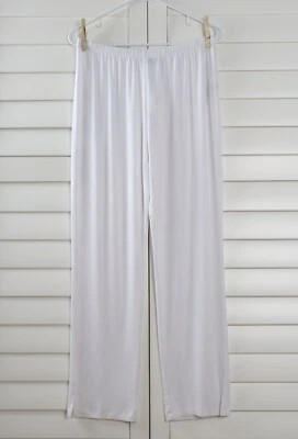 COMFY USA NWT $96 Super Soft Casual Pull On Solid White Pants Size Medium - Image 1 of 4