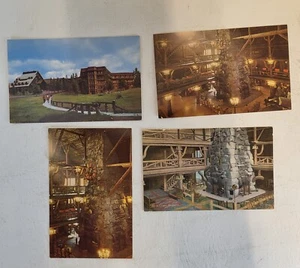 Set Of 4 Posrcards Yellowstone Park Old Faithful Inn - Picture 1 of 6