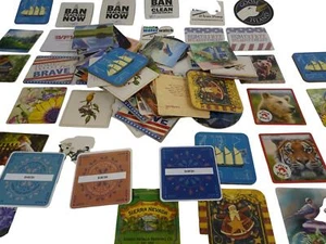 Mixed Lot 100 Drink Coasters Animals Ban Fracking Home Of The Free VFW Veterans - Picture 1 of 17