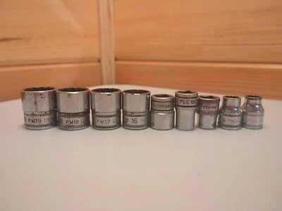 Lot 9 Misc Snap On Sockets 3/8" Drive  USA - Image 1 of 4