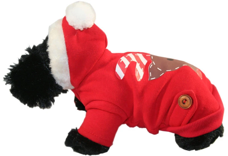 Pulôver de pele sintética/botão de lã macia Dogit REINDEER HOODIE fácil de ligar/desligar fechamento - Imagem 1 de 1