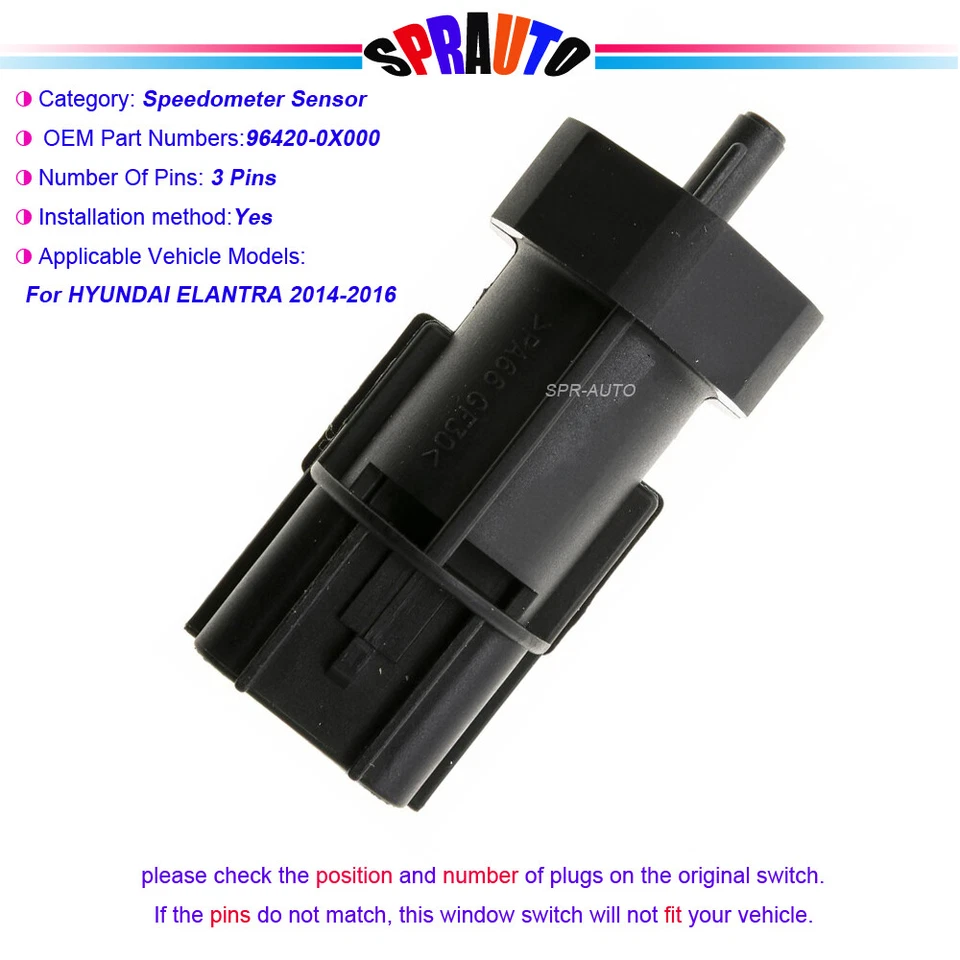 Sensor de velocidad del vehículo para tablero de instrumentos 96420-0X000 para Hyundai Elantra 14-16 SC711 Foto 1 de 4