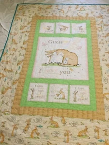 Cot Quilt - Love You Always - Australian Hand Crafted Highest Quality CottonWool - Picture 1 of 3