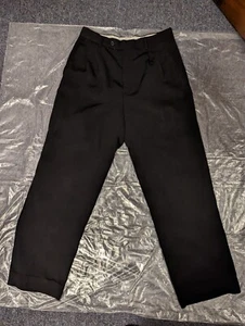 Vittorio St. Angelo 32x30 business dress pants black men 100% polyester white - Picture 1 of 7