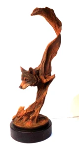 Rick Cain TRANSENDENTAL GREY WOLF Sculpture Limited Edition PROPERTY OF CAIN 16" - Picture 1 of 15