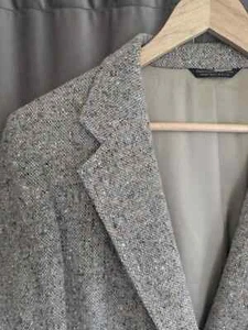Men's Vintage Tweed Hunting Shooting Jacket Sportscoat 40L, Size M/L USA MADE - Zdjęcie 1 z 7